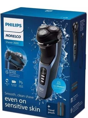Philips Norelco Shaver 3600 Black and Blue Electric Razor - Wet/DryPhilips Norel